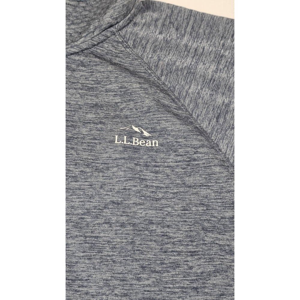 LL Bean Pullover Mens‎ Medium Gray Quarter Zip Adventure Grid Fleece Hiking Top - Picture 3 of 7